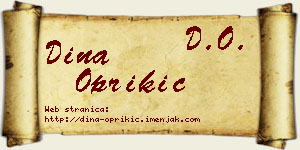 Dina Oprikić vizit kartica